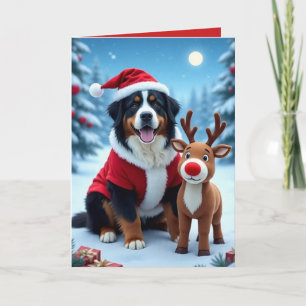 Bernese Mountain Dog Christmas Karte