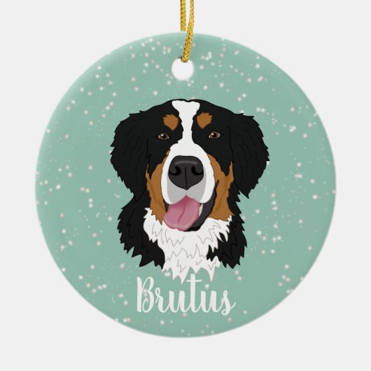 Bernese Mountain Dog Christmas Keramik Ornament (Vorne)