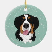 Bernese Mountain Dog Christmas Keramik Ornament (Hinten)