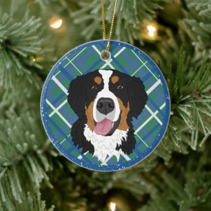 Bernese Mountain Dog Christmas Keramik Ornament