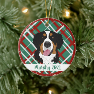 Bernese Mountain Dog Christmas Keramik Ornament