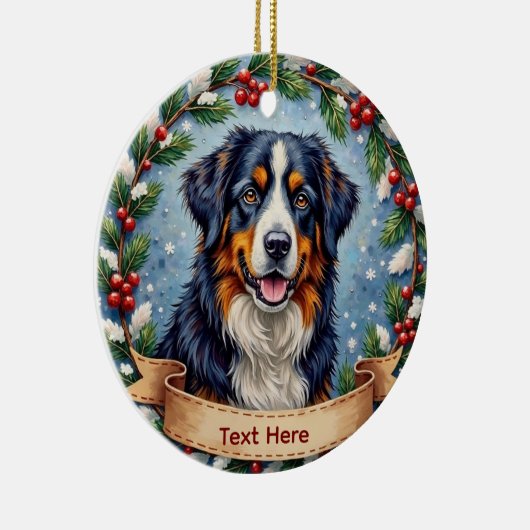 Bernese Mountain Dog Christmas Keramik Ornament (Rechts)