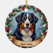 Bernese Mountain Dog Christmas Keramik Ornament (Vorne)