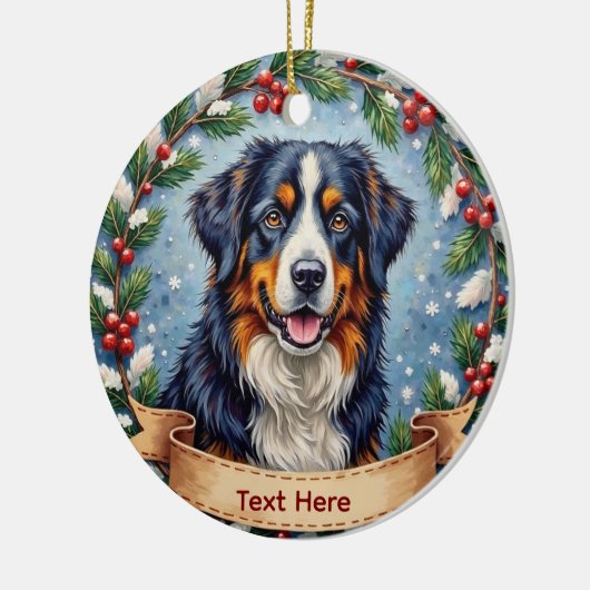 Bernese Mountain Dog Christmas Keramik Ornament (Links)