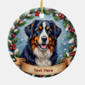 Bernese Mountain Dog Christmas Keramik Ornament (Hinten)