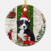 Bernese Mountain Dog Christmas Keramik Ornament (Vorne)
