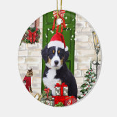 Bernese Mountain Dog Christmas Keramik Ornament (Links)