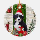 Bernese Mountain Dog Christmas Keramik Ornament (Hinten)