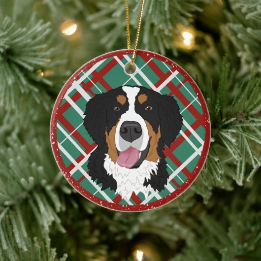 Bernese Mountain Dog Christmas Keramik Ornament (Baum)