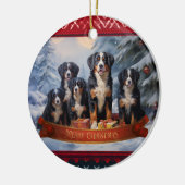 Bernese Mountain Dog Christmas Keramik Ornament (Links)