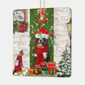 Bernese Mountain Dog Christmas Keramikornament (Links)