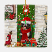 Bernese Mountain Dog Christmas Keramikornament (Rückseite)