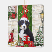 Bernese Mountain Dog Christmas Keramikornament (Links)