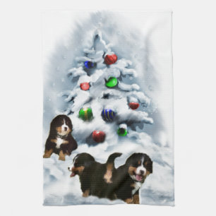 Bernese Mountain Dog Christmas Küchentuch