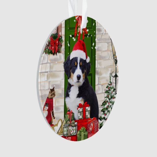 Bernese Mountain Dog Christmas Ornament (Vorderseite)