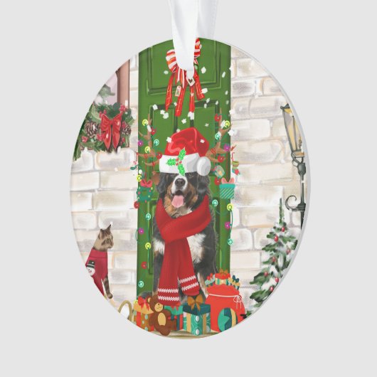 Bernese Mountain Dog Christmas Ornament (Vorderseite)