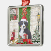 Bernese Mountain Dog Christmas Ornament Aus Metall (Links)