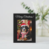 Bernese Mountain Dog Christmas Postkarte (Stehend Vorderseite)