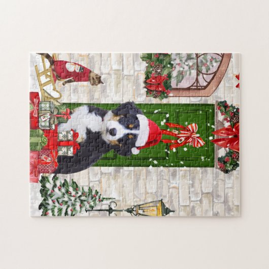 Bernese Mountain Dog Christmas Puzzle (Horizontal)
