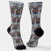 Bernese Mountain Dog Christmas Red Truck Holiday Socken (Gewinkelt)
