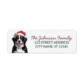 Bernese Mountain Dog Christmas Return Address (Vorne)