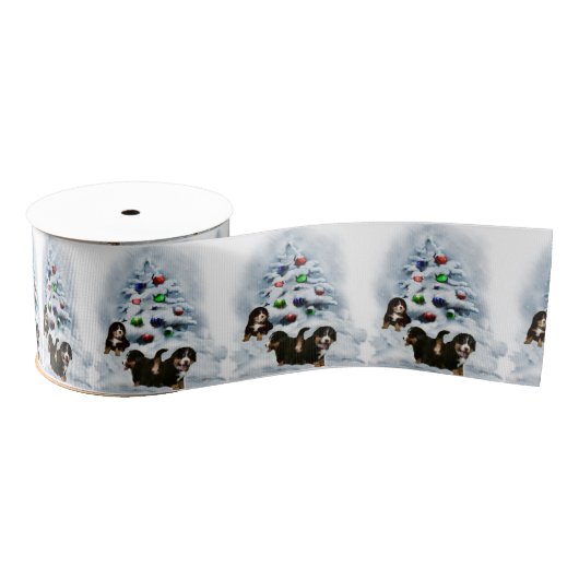 Bernese Mountain Dog Christmas Ripsband (Spule)