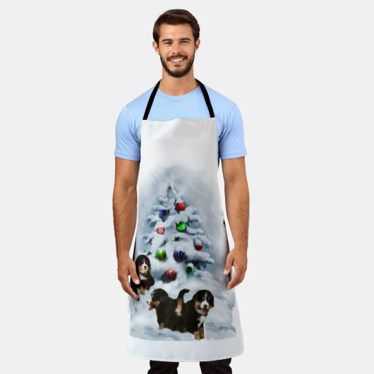 Bernese Mountain Dog Christmas Schürze (Getragen)