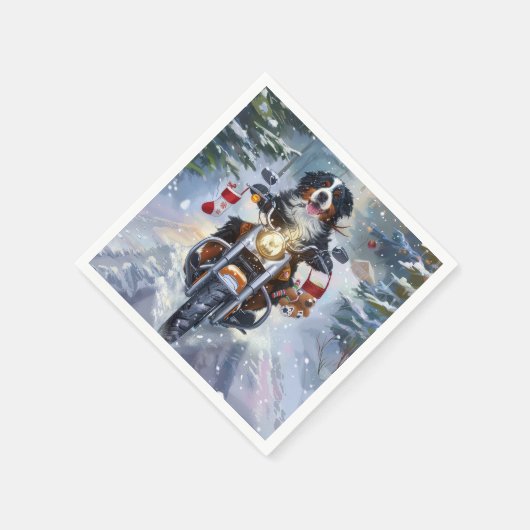 Bernese Mountain Dog Christmas Serviette (Ecke)