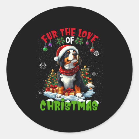 Bernese Mountain Dog Christmas Tree Decorations Do Runder Aufkleber (Vorderseite)