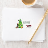 Bernese Mountain Dog Christmas Tree Rücksendeadres Adressaufkleber (Insitu)