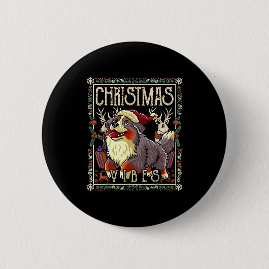 Bernese Mountain Dog Christmas Vibes Dog Santa Cla Button (Vorderseite)