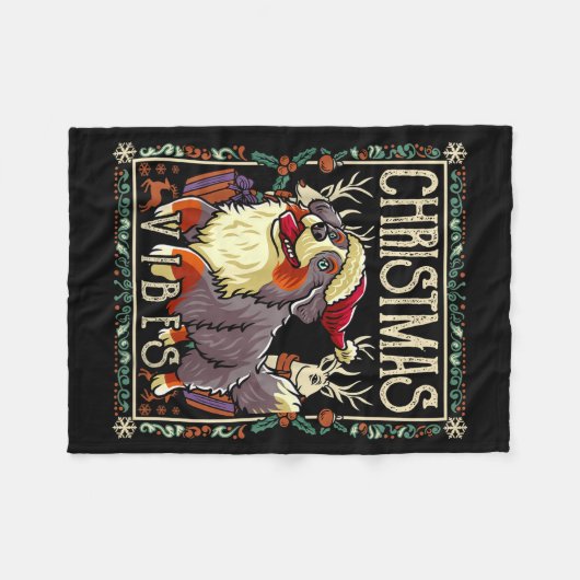 Bernese Mountain Dog Christmas Vibes Dog Santa Cla Fleecedecke (Vorderseite (Horizontal))