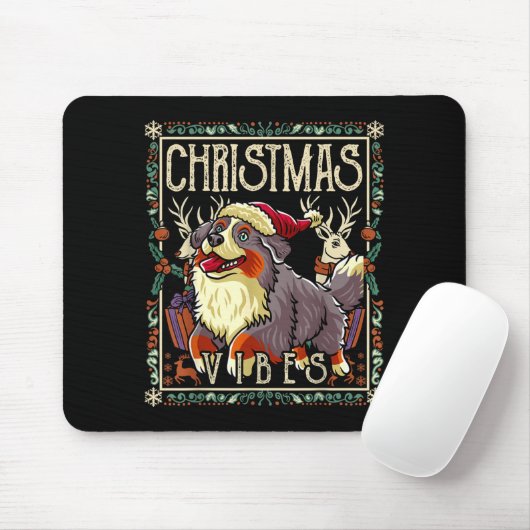 Bernese Mountain Dog Christmas Vibes Dog Santa Cla Mousepad (Mit Mouse)