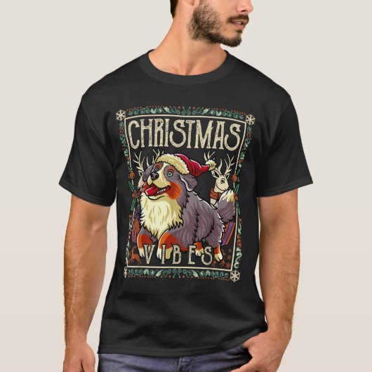 Bernese Mountain Dog Christmas Vibes Dog Santa Cla T-Shirt (Vorderseite)