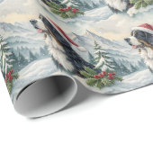 Bernese Mountain Dog Christmas Wrapping Paper Geschenkpapier (Rolleneckpunkt)
