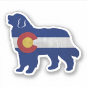 Bernese Mountain Dog Colorado Flag Silhouette Aufkleber (Vorderseite)