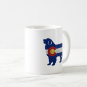Bernese Mountain Dog Colorado Flag Silhouette Kaffeetasse (VorderseiteRechts)