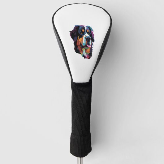 Bernese Mountain Dog Colorful 3 Golf Headcover (Vorderseite)