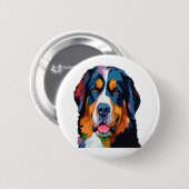 Bernese Mountain Dog Colorful Button (Vorne & Hinten)