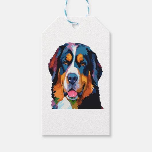 Bernese Mountain Dog Colorful Geschenkanhänger (Vorderseite)