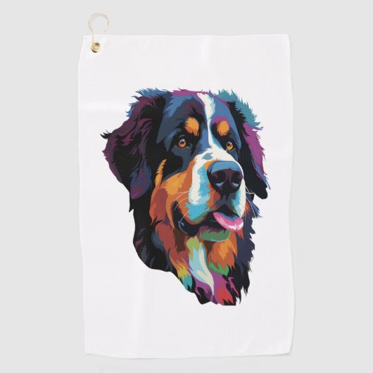 Bernese Mountain Dog Colorful Golfhandtuch (Vorderseite)