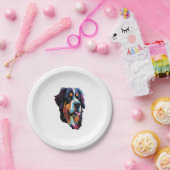 Bernese Mountain Dog Colorful Pappteller (Party)