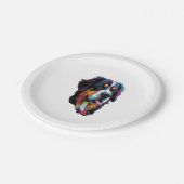 Bernese Mountain Dog Colorful Pappteller (Schrägansicht)