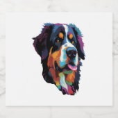 Bernese Mountain Dog Colorful Schaumweinetikett (Einzelnes Label)