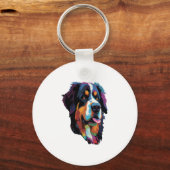 Bernese Mountain Dog Colorful Schlüsselanhänger (Vorderseite)