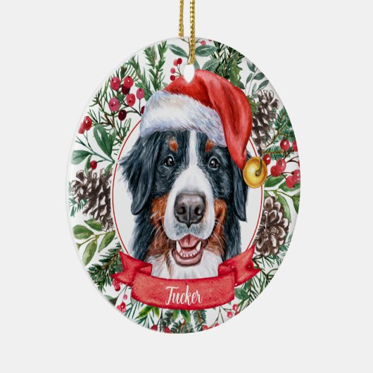 Bernese Mountain Dog Custom Christmas Ornament (Rechts)