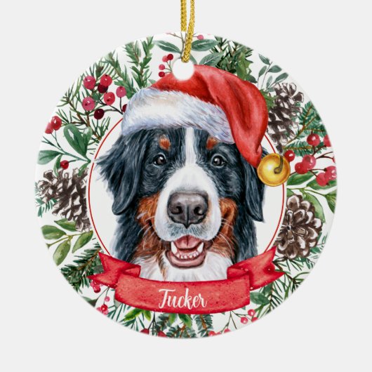 Bernese Mountain Dog Custom Christmas Ornament (Vorne)