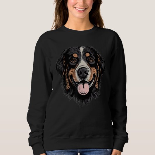Bernese Mountain Dog Cute Happy Little Berner Pupp Sweatshirt (Vorderseite)