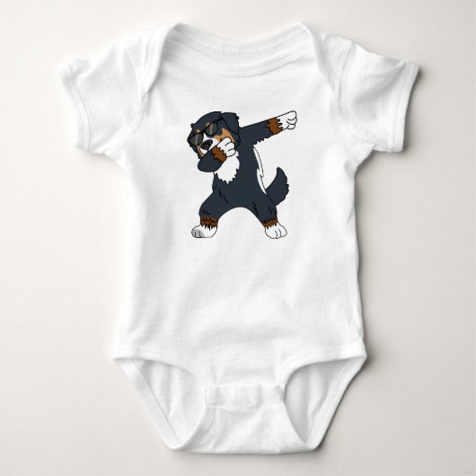 Bernese Mountain Dog Dabbing Dancing Funny Gift Baby Strampler (Vorderseite)