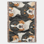 Bernese Mountain Dog Decorative Nahtloses Muster Decke (Vorderseite Vertikal)